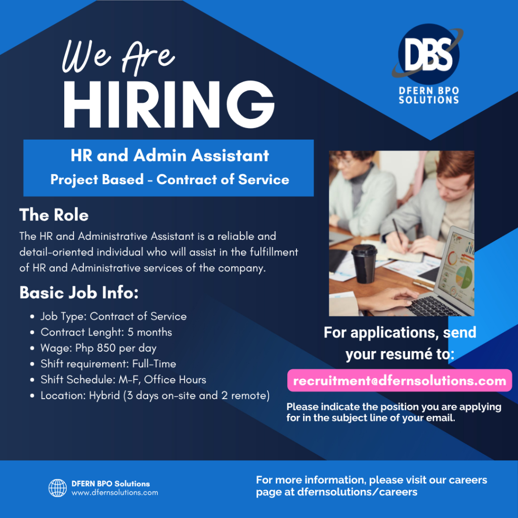 HR and Admin Assistance - COS 2026